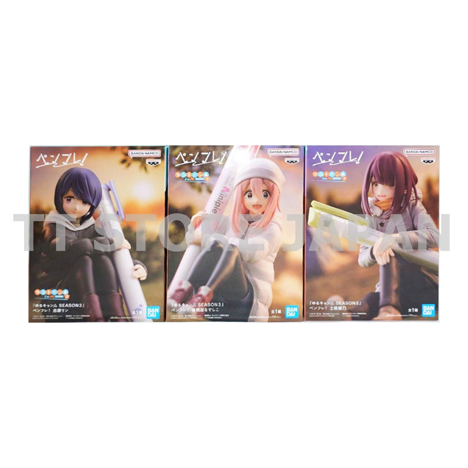 Laid Back Camp 3 Figure Nadeshiko Rin Shima Kagamihara Ayano Toki Set Penfre
