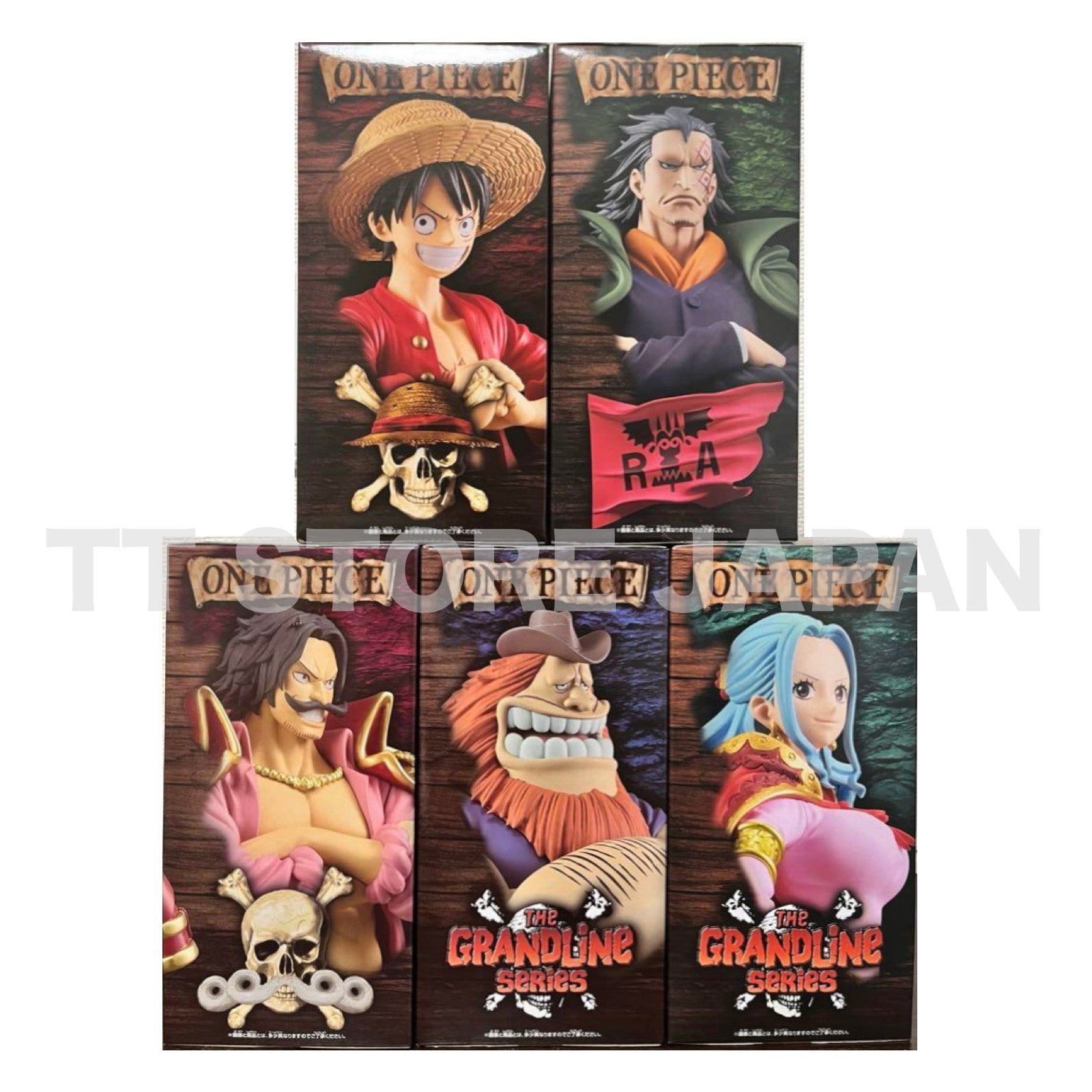 One Piece Figure LUFFY DRAGON JAGUAR VIVI ROGER Set Dxf Grandline Special
