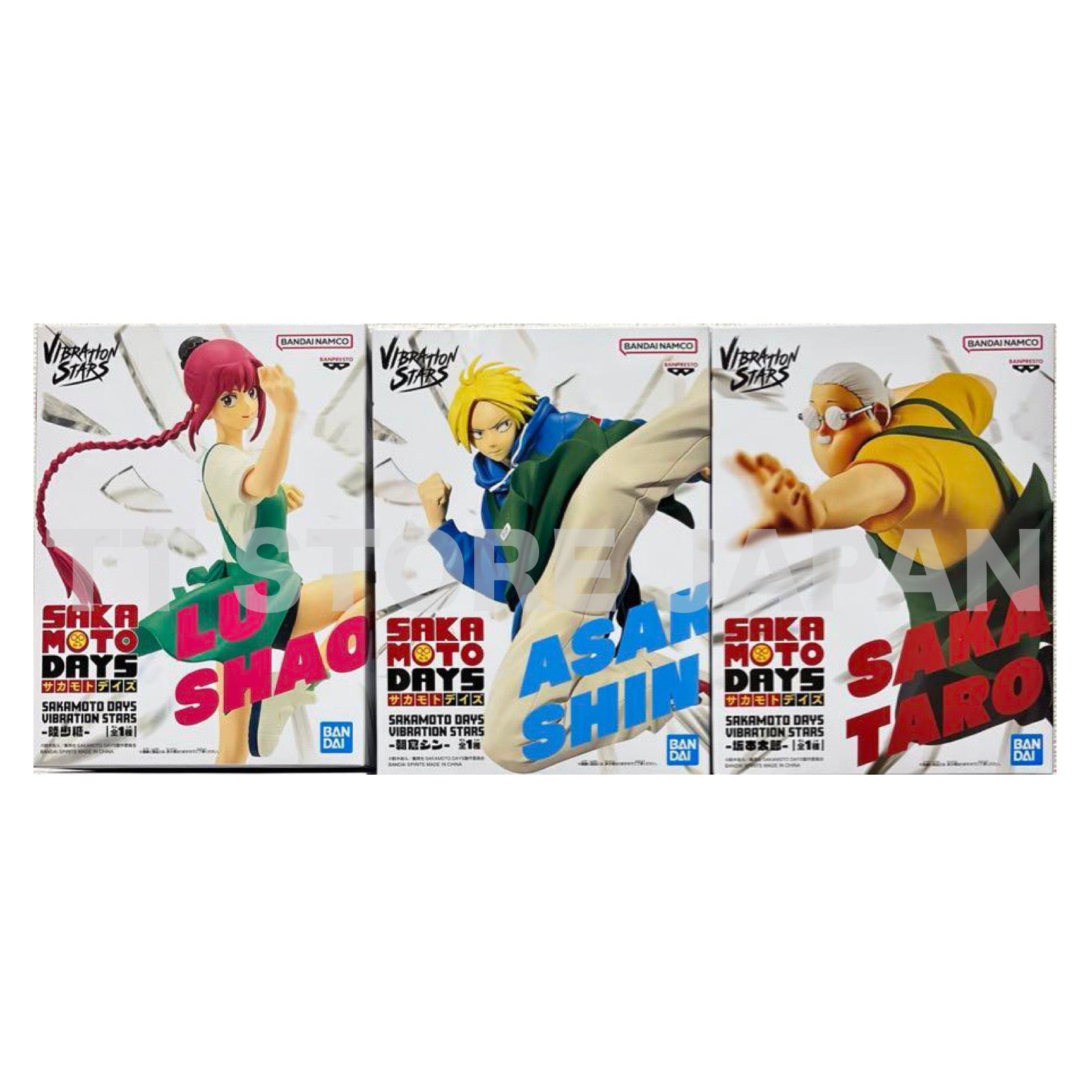 Sakamoto Days Figure Taro Sakamoto Shin Asakura Shaotang Lu Set Vibration Stars