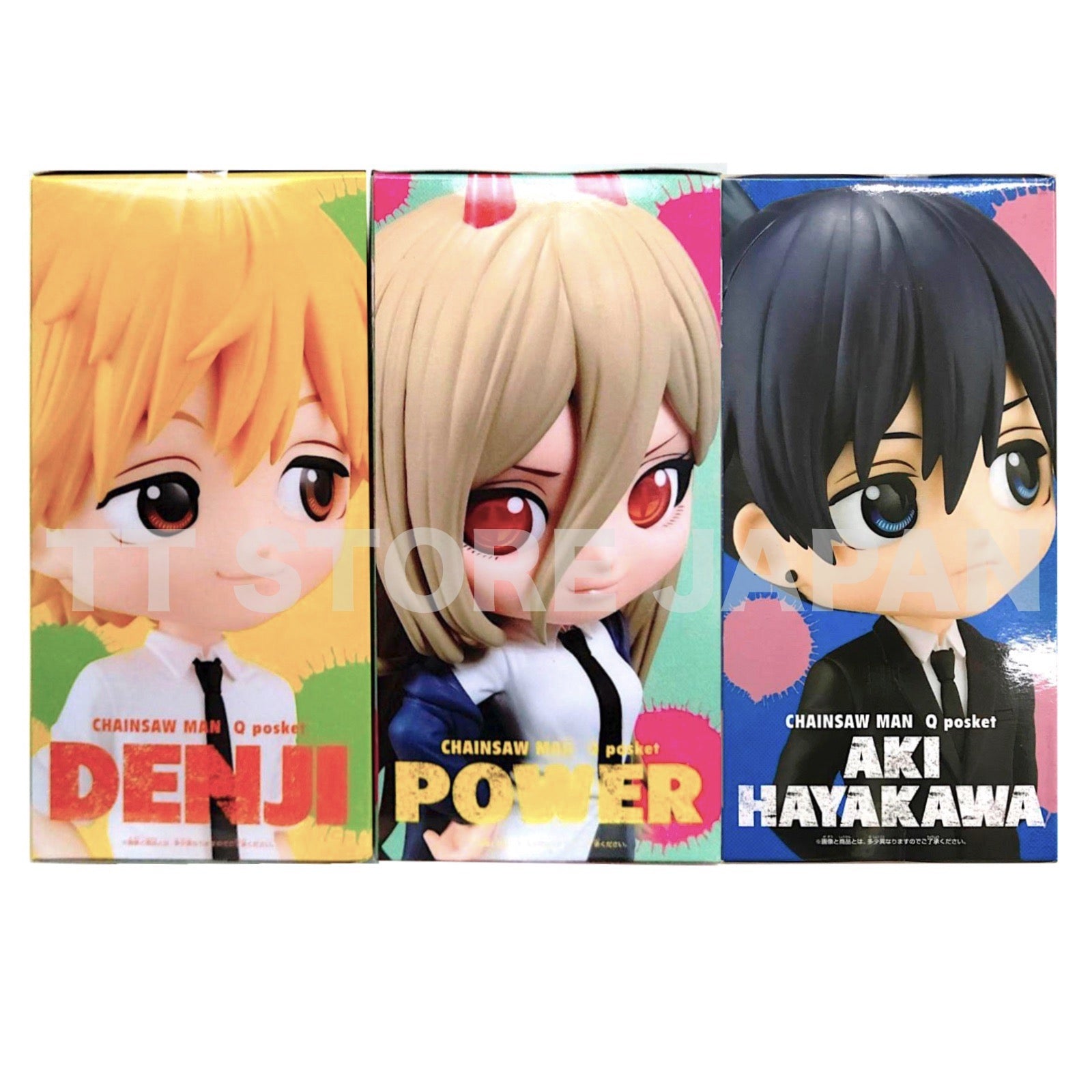 Q posket Chainsaw Man Figure Denji Power Aki Hayakawa Set Qposket A Color