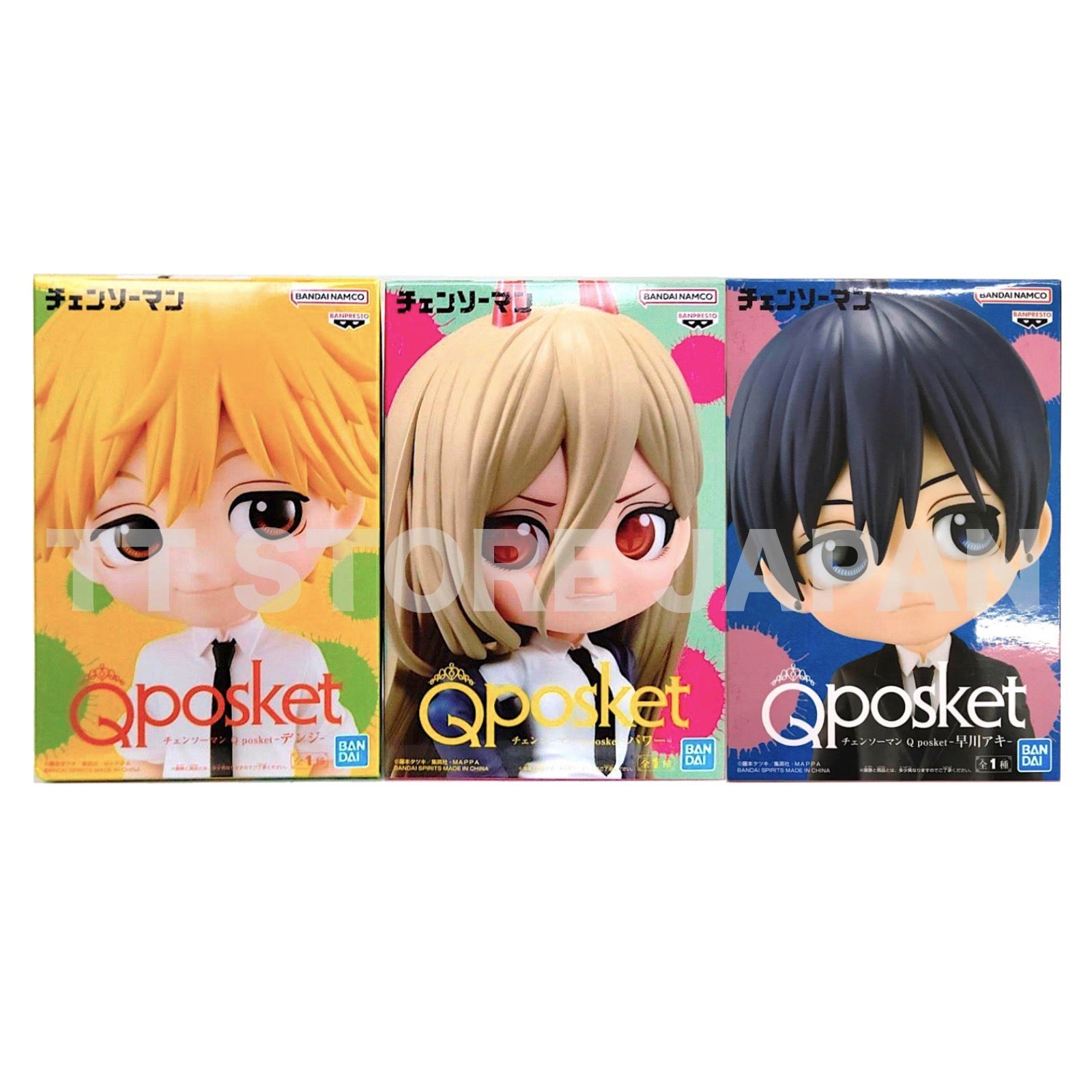 Q posket Chainsaw Man Figure Denji Power Aki Hayakawa Set Qposket A Color