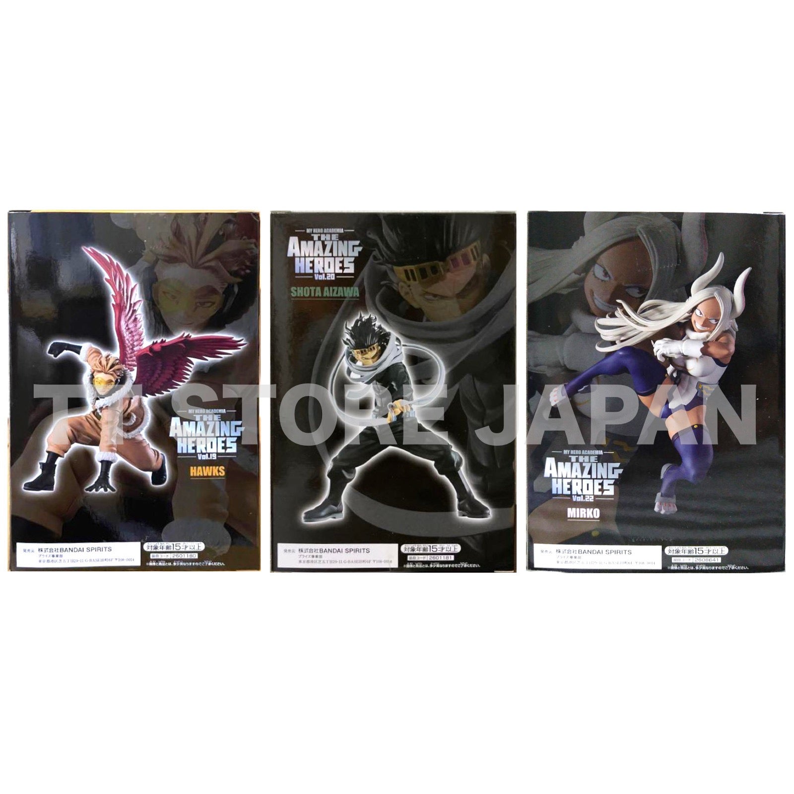 My Hero Academia Figure HAWKS Shota Aizawa MIRKO Set The Amazing Heroes 19 20 22
