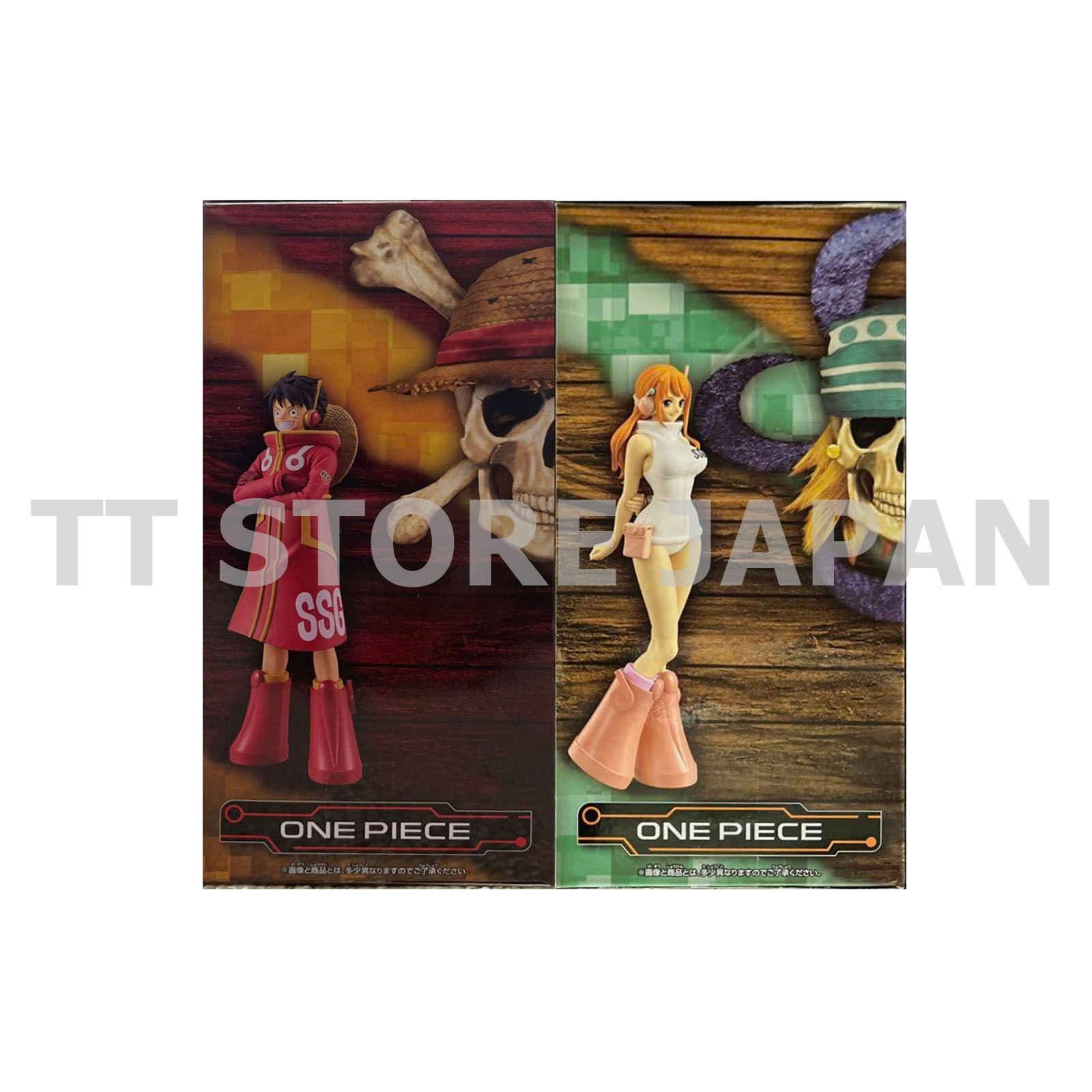 One Piece Figure Egg Head Monkey.D.Luffy Nami Set The Grandline Series Banpresto