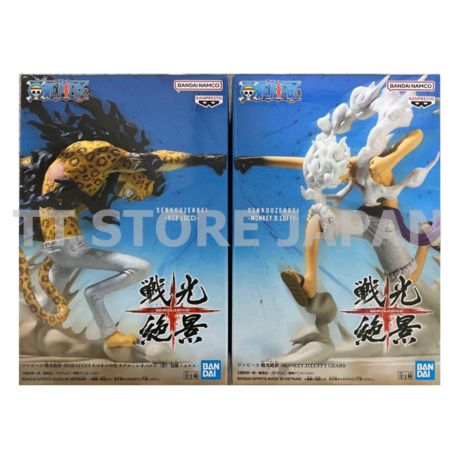 One Piece Figure Monkey D Luffy Gear5 Rob Lucci Set Senkou Zekkei Neko no Mi