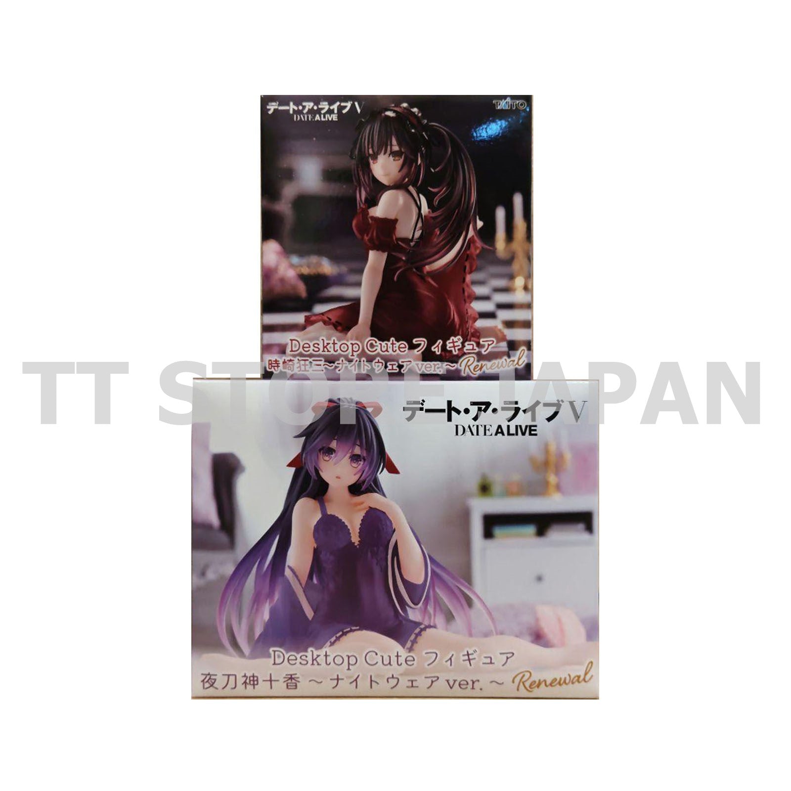 Date A Live Figure Kurumi Tokisaki Tohka Yatogami Set Desktop Cute Nightwear ver