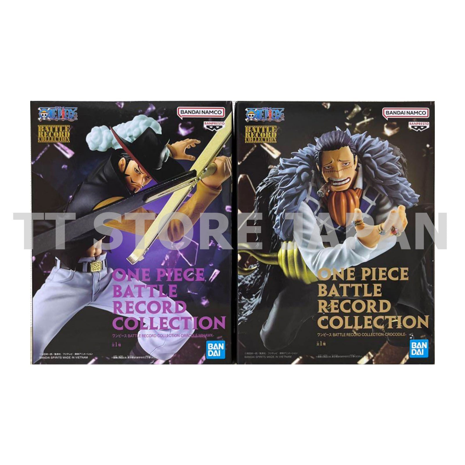 One Piece Figure Dracule Mihawk Crocodile Set Battle Record Collection Banpresto