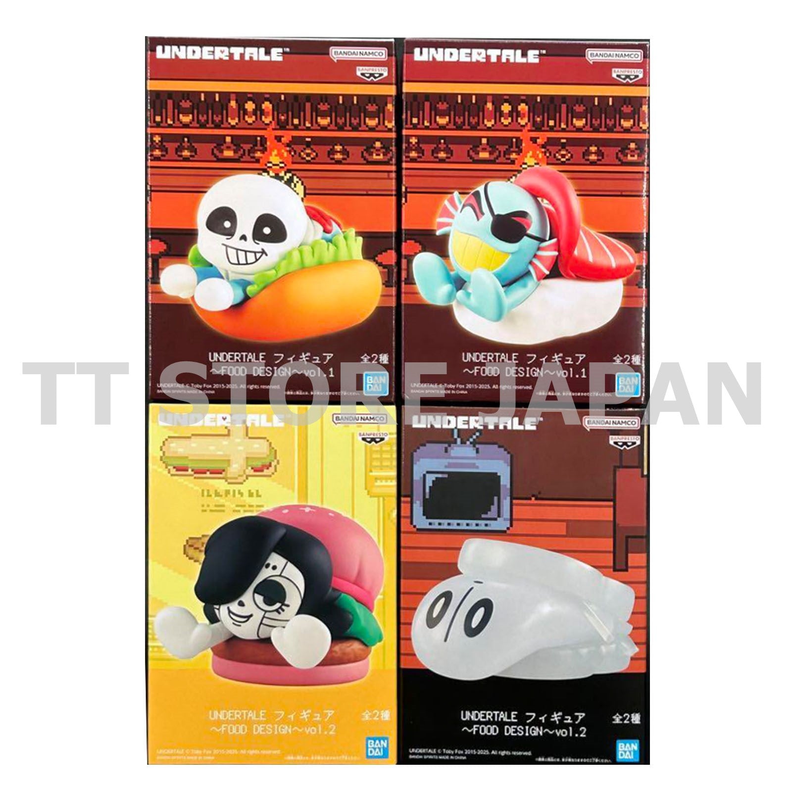 UNDERTALE FOOD DESIGN Figure vol.1 vol.2 Sans Undyne Napstablook Mettaton Set