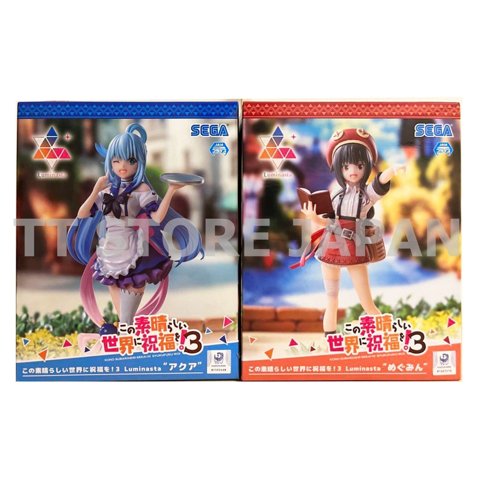 Konosuba God's Blessing on This Wonderful World 3 Figure Megumin Aqua Luminasta