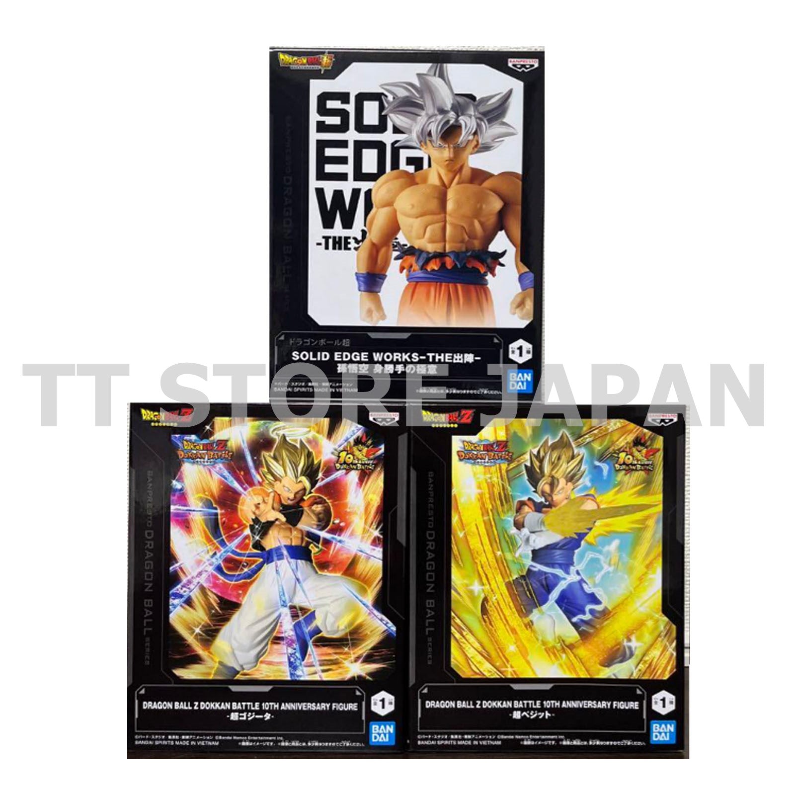 Dragon Ball Figure Son Goku Super Gogeta Vegitto Set Solid Edge Dokkan Battle