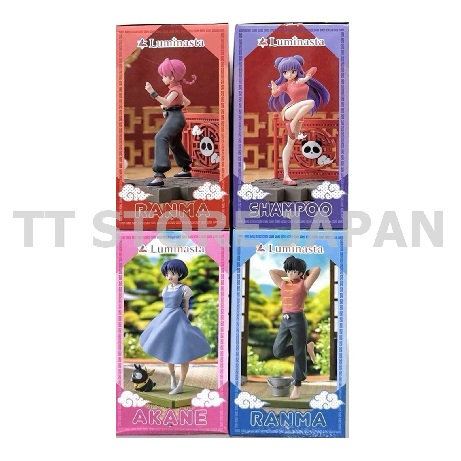 Ranma 1/2 Figure Ranma Shampoo Akane Tendo Saotome Set Luminasta SEGA New