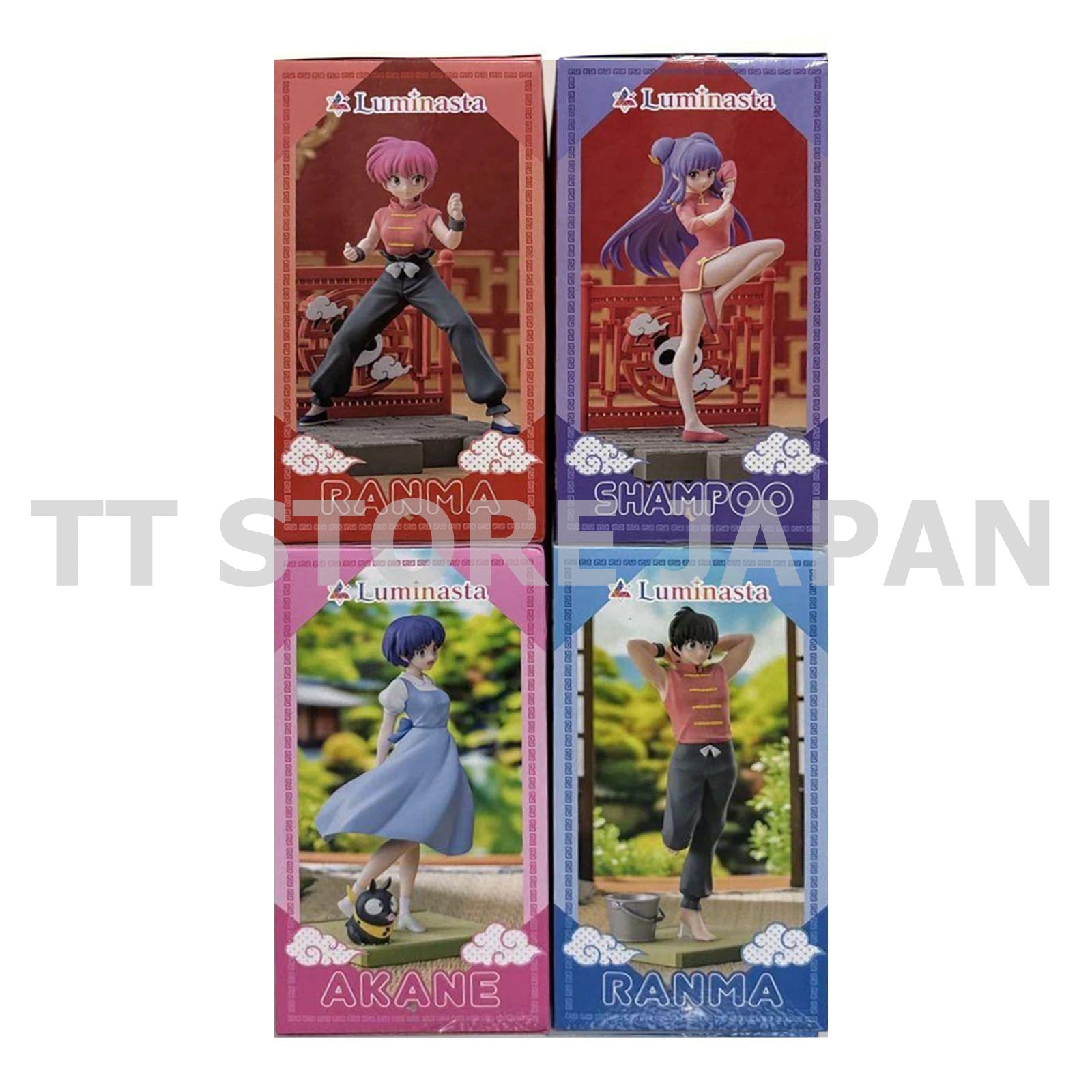 Ranma 1/2 Figure Ranma Shampoo Akane Tendo Saotome Set Luminasta SEGA New
