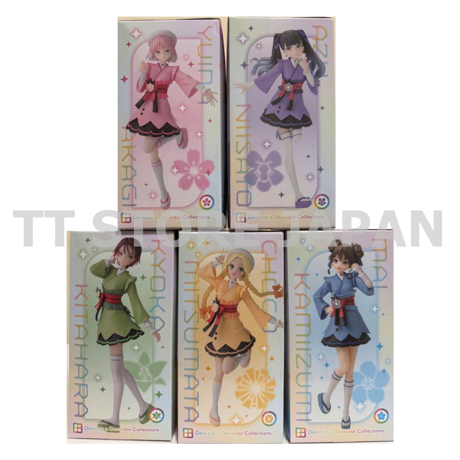 Maebashi Witches Figure Kyoka Choco Yuina Azu Mai Set Desktop Decorate SEGA