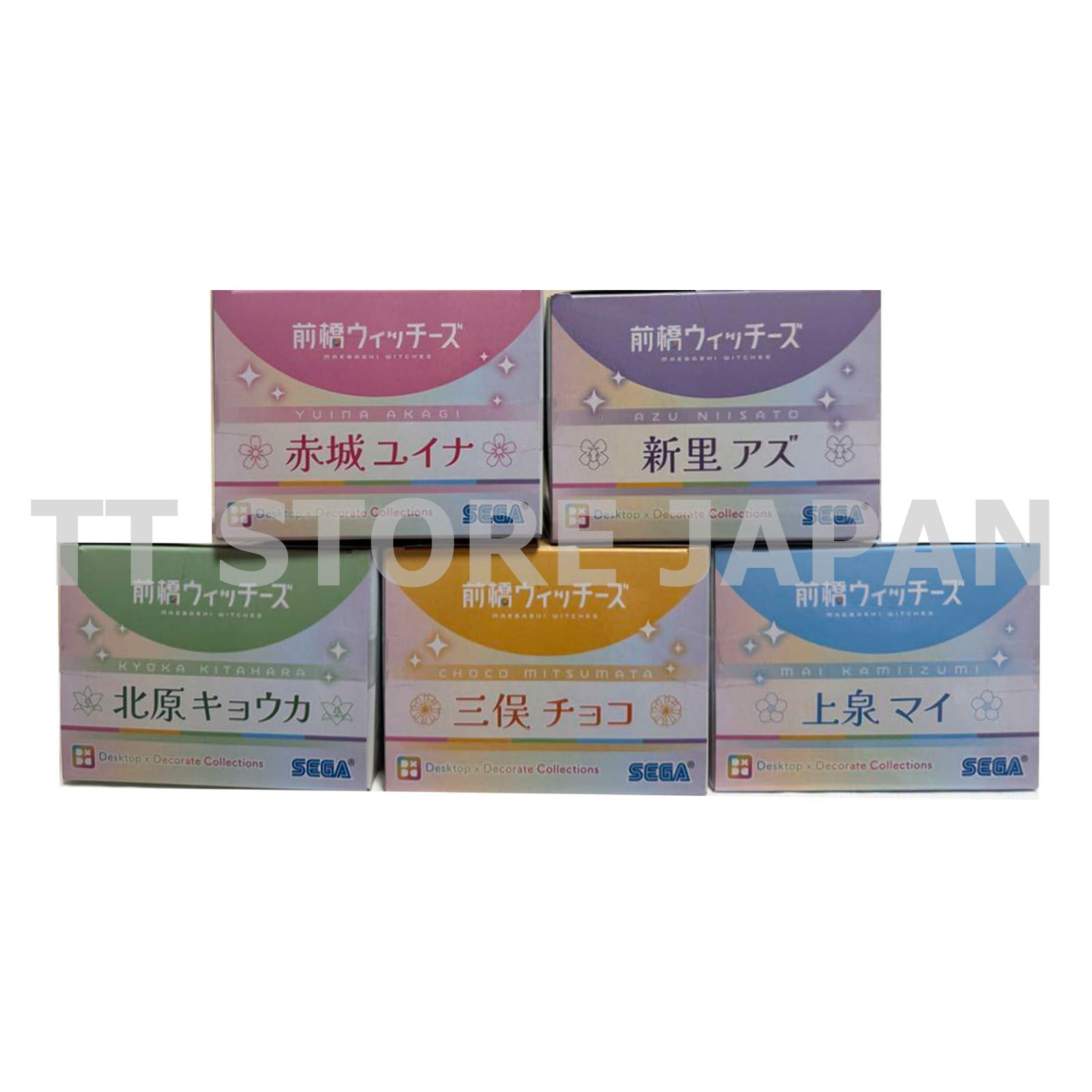 Maebashi Witches Figure Kyoka Choco Yuina Azu Mai Set Desktop Decorate SEGA