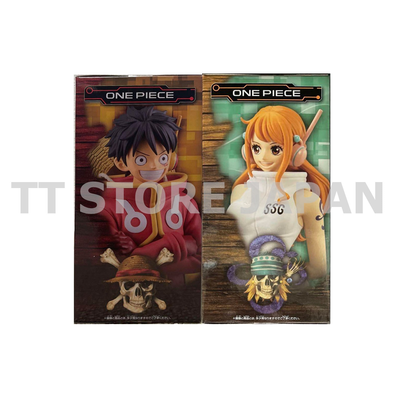 One Piece Figure Egg Head Monkey.D.Luffy Nami Set The Grandline Series Banpresto