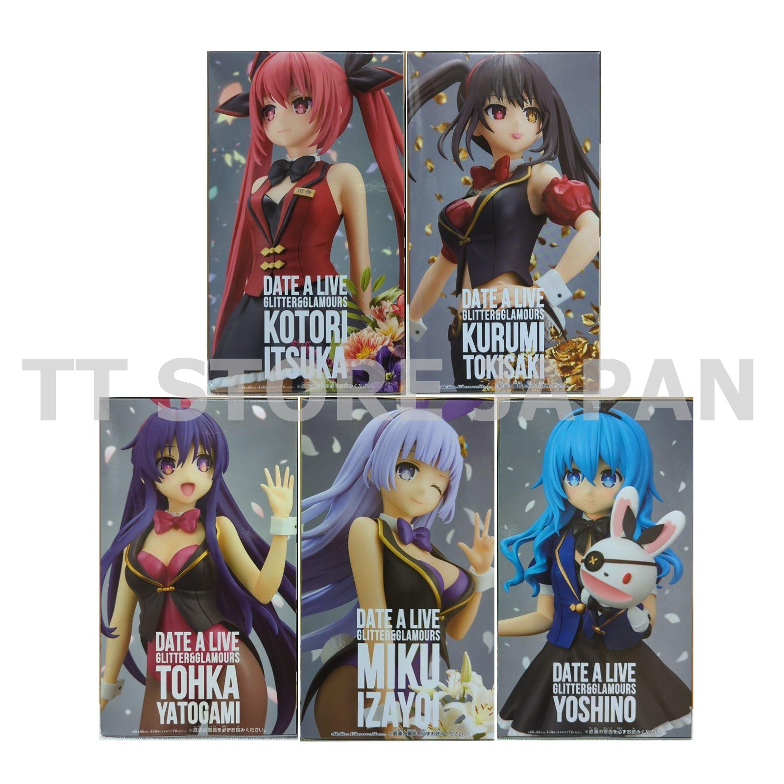 DATE A LIVE Figure Tohka Yoshino Miku Kotori Kurumi Set Gliiter & Glamours New