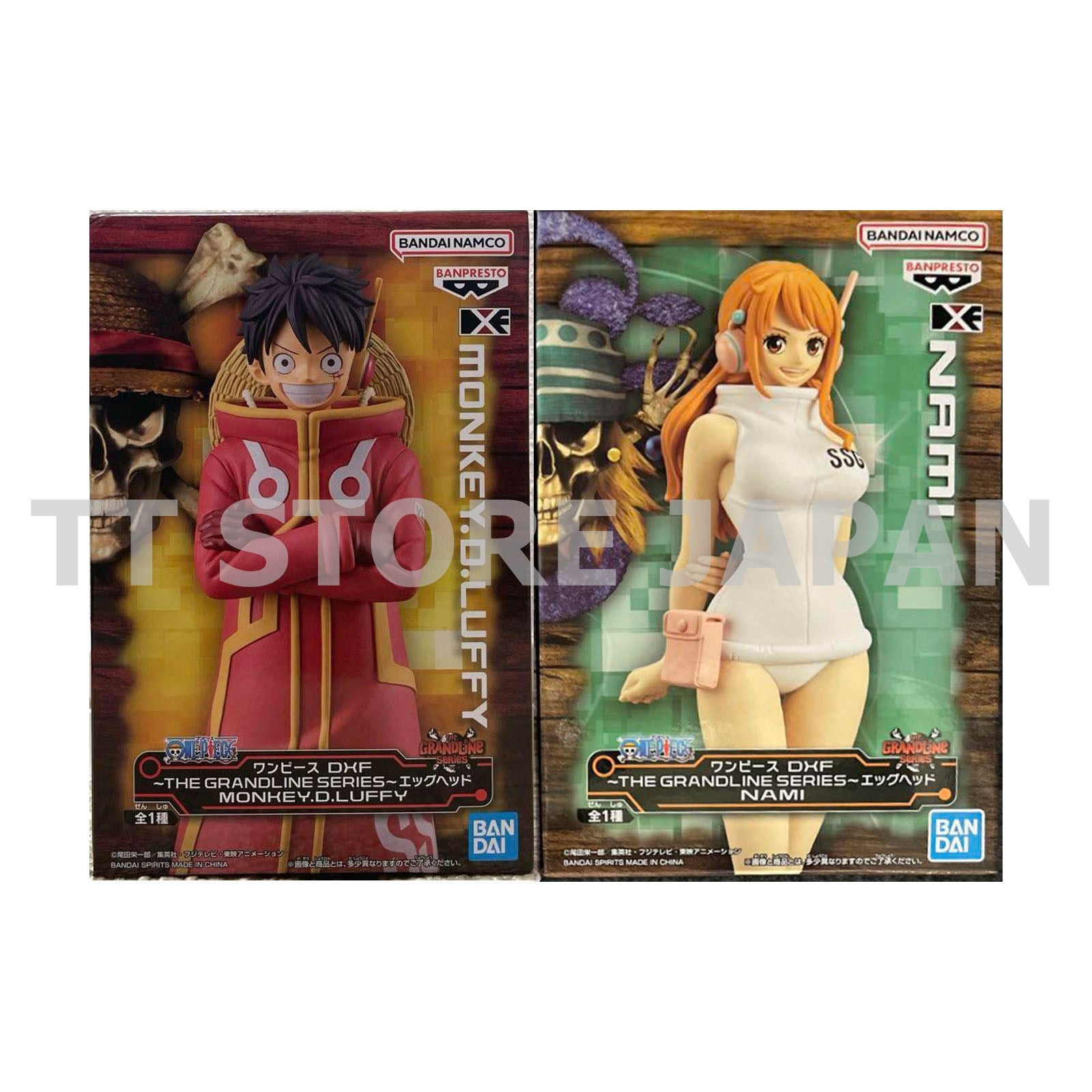 One Piece Figure Egg Head Monkey.D.Luffy Nami Set The Grandline Series Banpresto