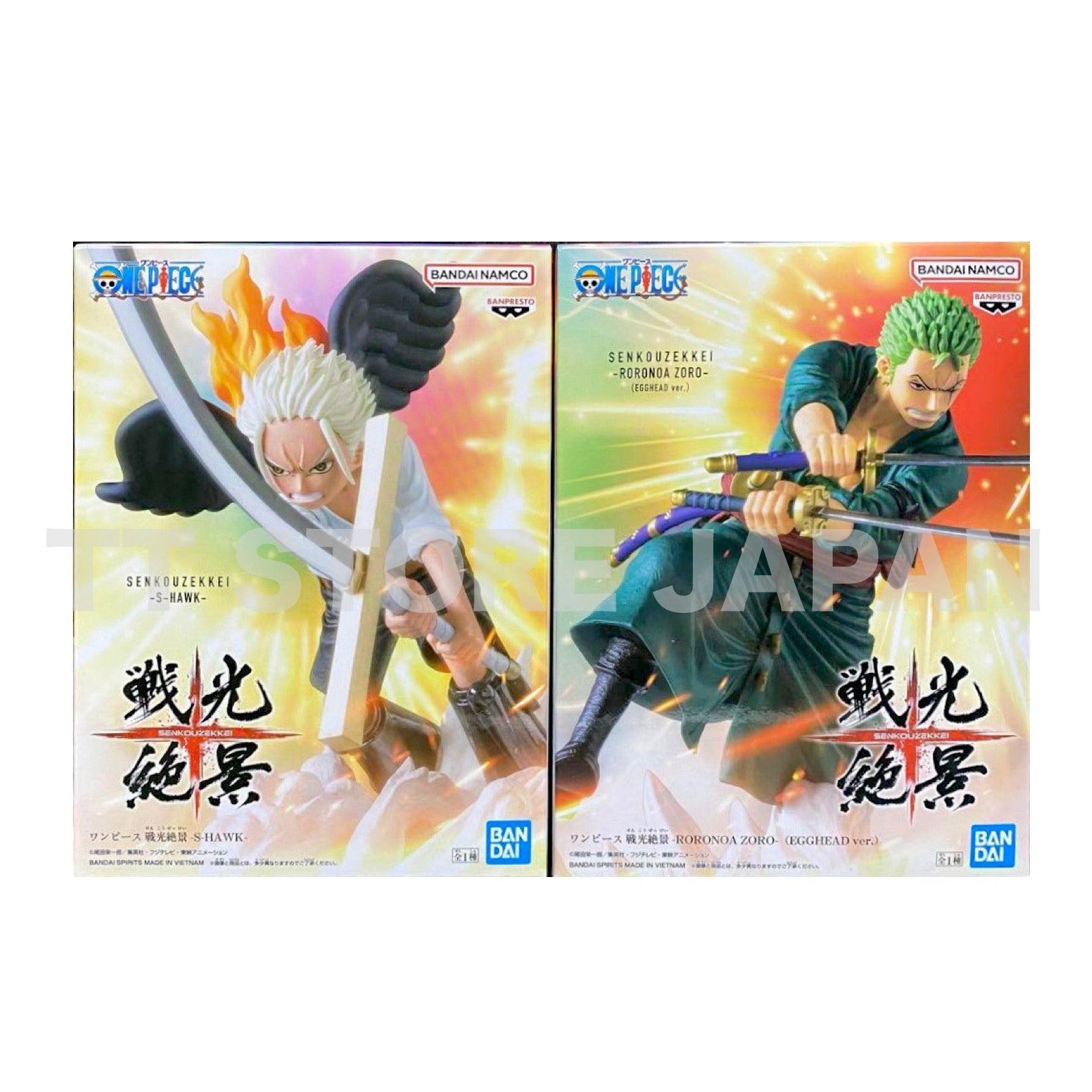 One Piece Figure Roronoa Zoro S-Hawk Set Senkou Zekkei Banpresto New