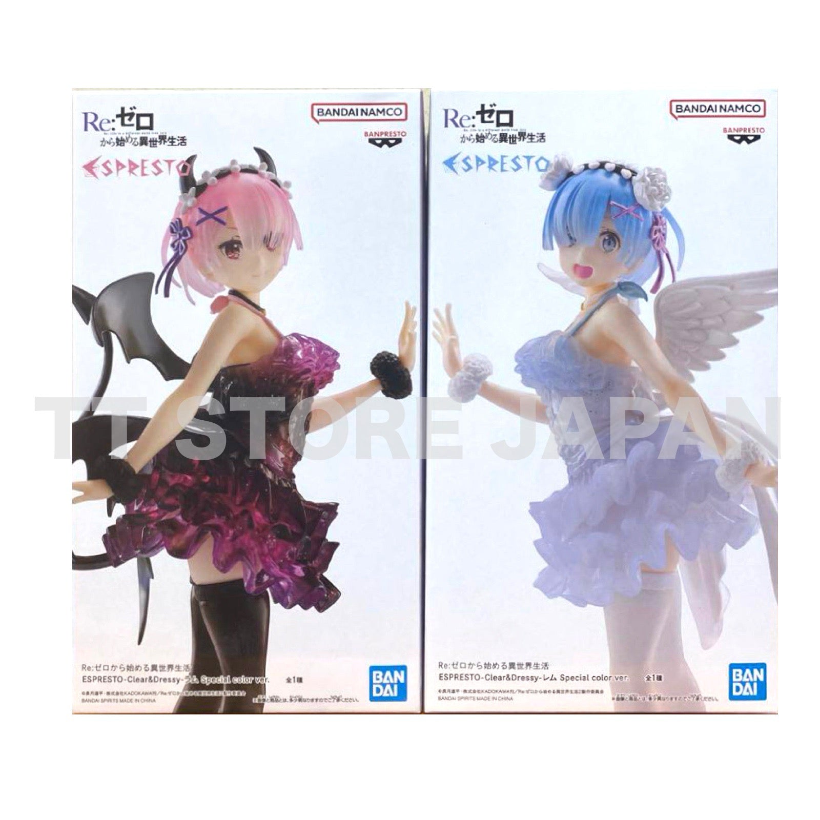 Re Zero Starting Life World Figure Rem Ram Set Espresto Clear & Dressy Special