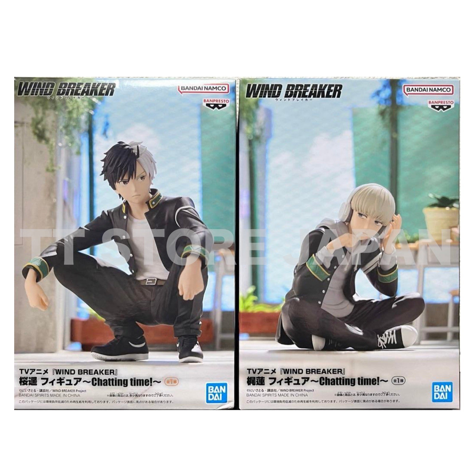 WIND BREAKER Figure Sakura Haruka Kaji Ren Set Chatting time BANPRESTO New
