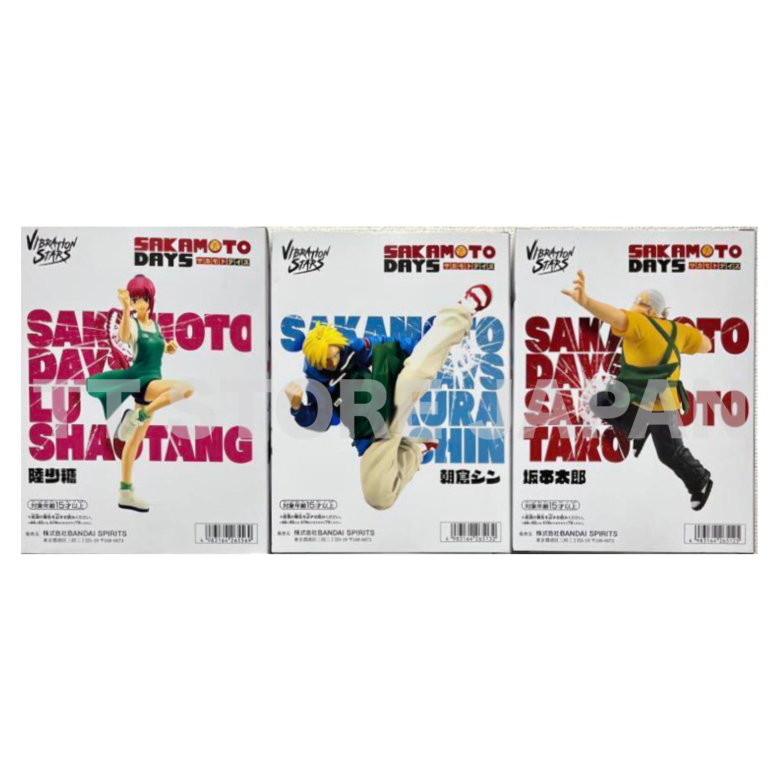 Sakamoto Days Figure Taro Sakamoto Shin Asakura Shaotang Lu Set Vibration Stars