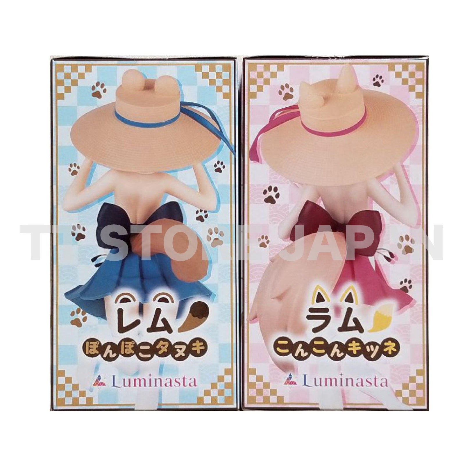 Re Zero Starting Life in Another World Figure Rem Ram Set Luminasta Raccoon Dog