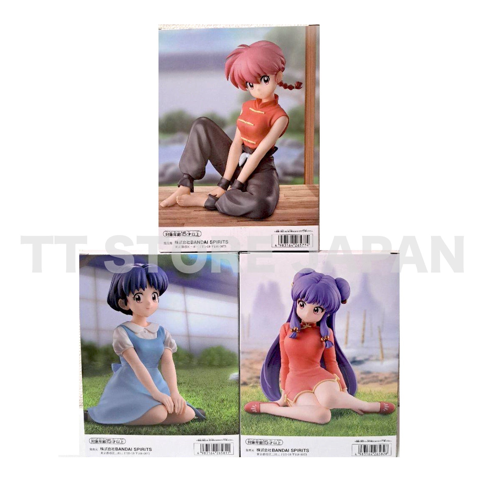 Ranma 1/2 Figure Ranma Akane Tendo Shampoo Set Relax time New Japan