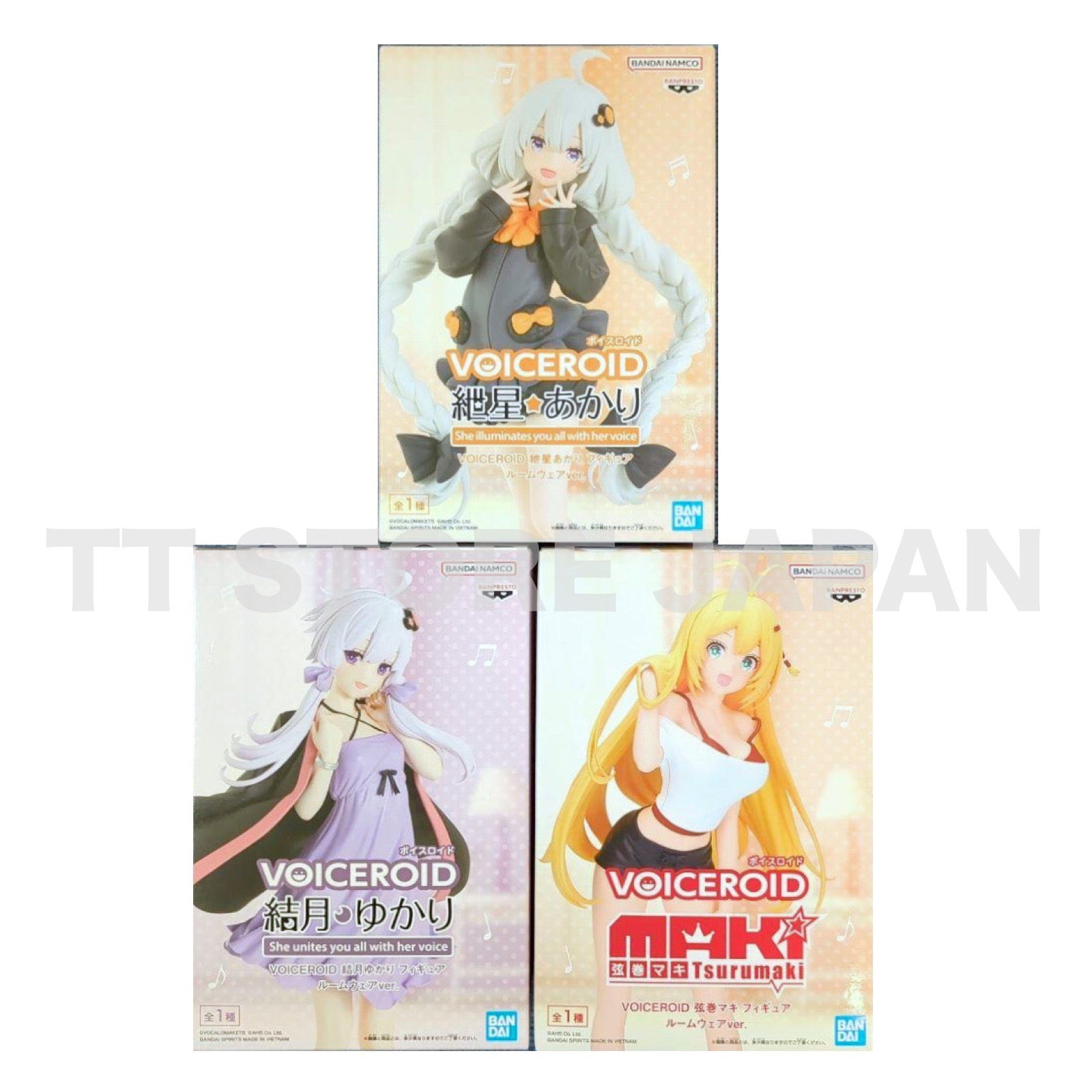 VOICEROID Figure Yukari Yuzuki Tsurumaki Maki Kizuna Akari Set Room wear ver.