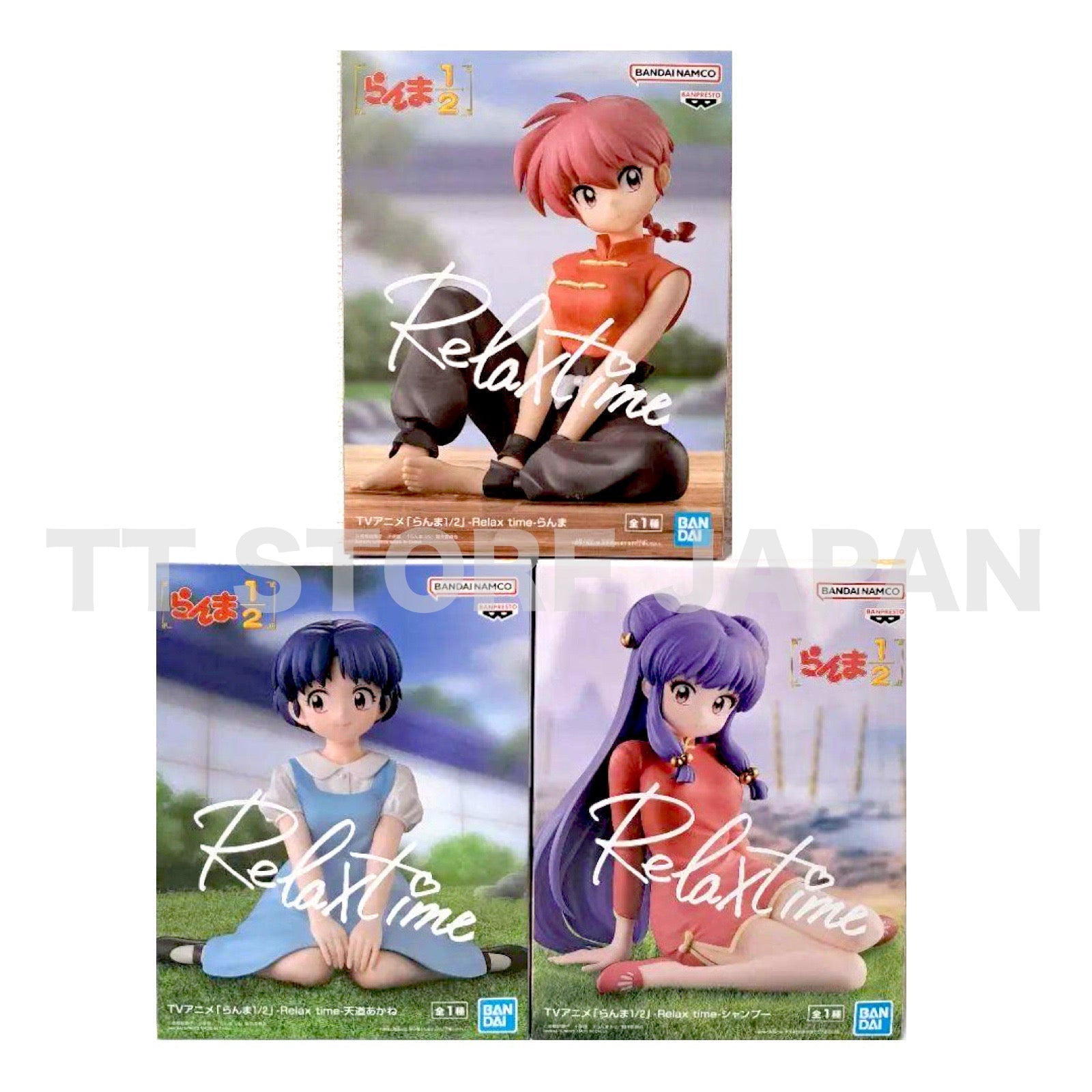 Ranma 1/2 Figure Ranma Akane Tendo Shampoo Set Relax time New Japan