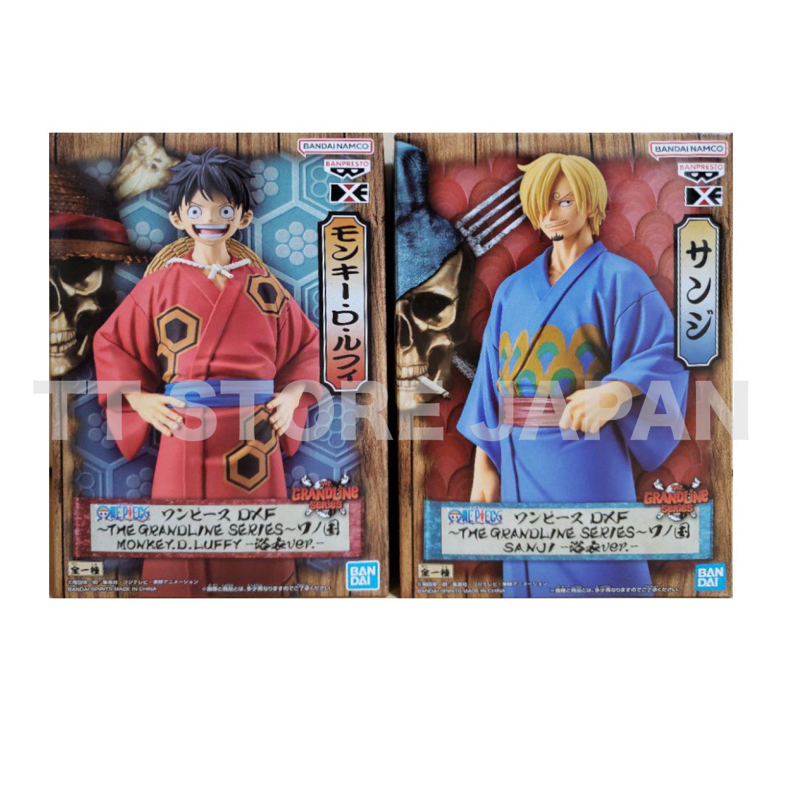 One Piece Figure Luffy Sanji Set Dxf The Grandline Series Wanokuni Yukata ver.