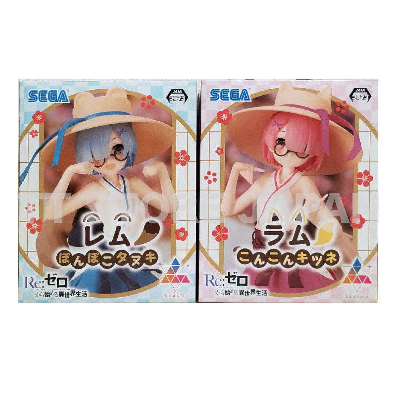 Re Zero Starting Life in Another World Figure Rem Ram Set Luminasta Raccoon Dog