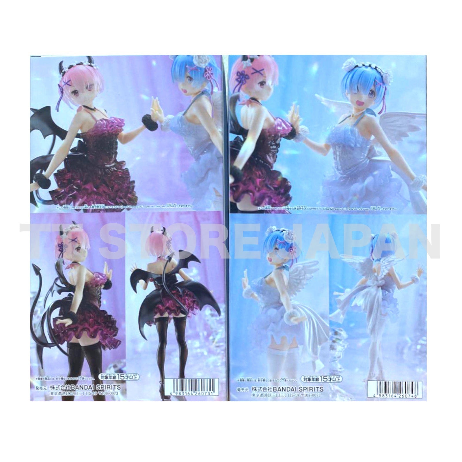 Re Zero Starting Life World Figure Rem Ram Set Espresto Clear & Dressy Special