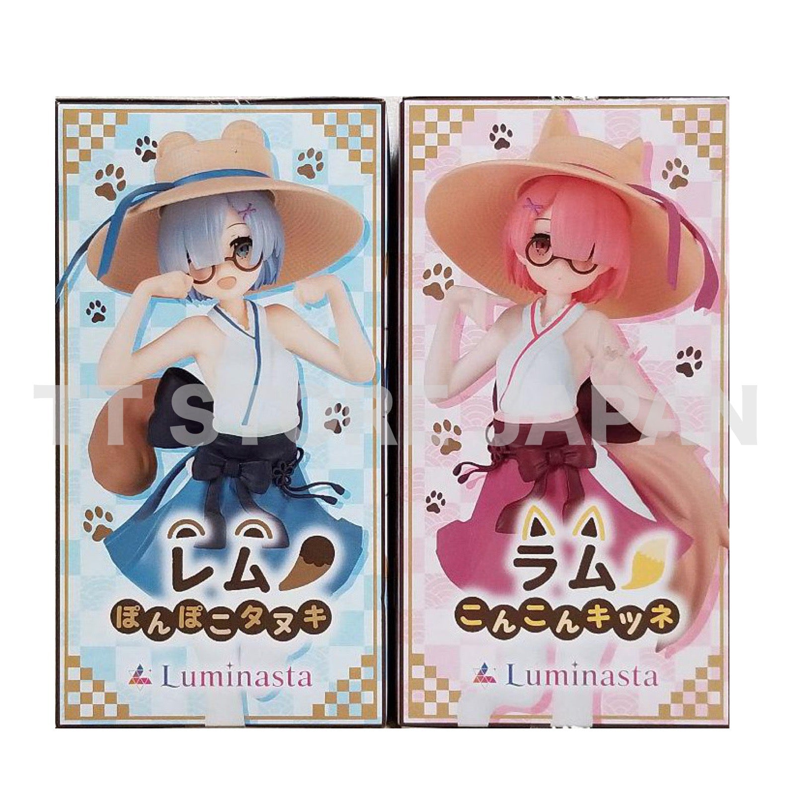 Re Zero Starting Life in Another World Figure Rem Ram Set Luminasta Raccoon Dog